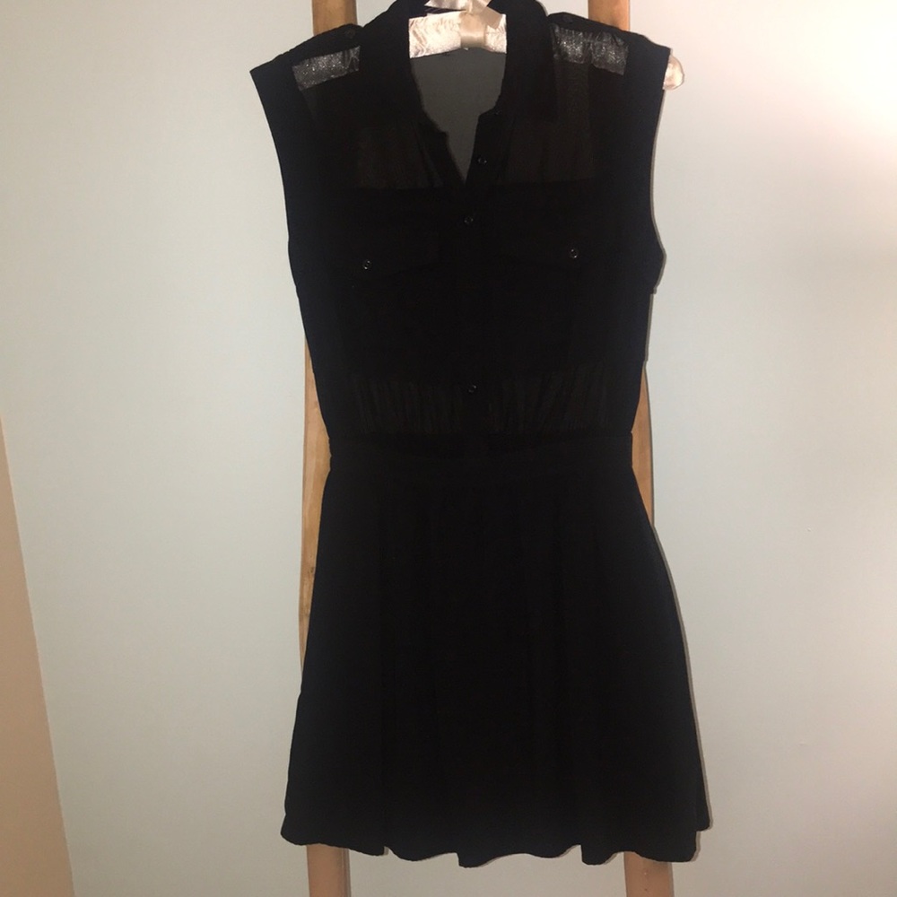 Black dress with sheer mid drift